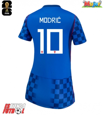 Croacia Luka Modric #10 Segunda Equipación Mujer Mundial 2026 Manga Corta